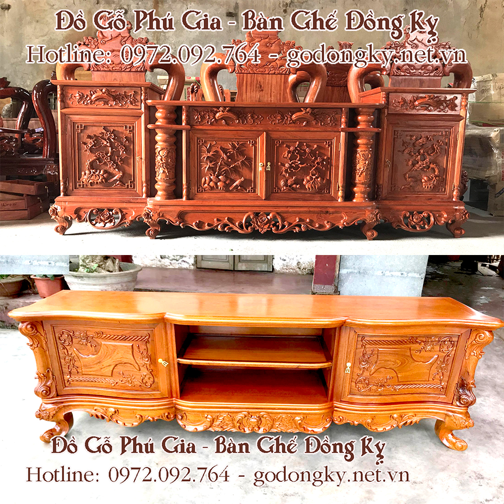 kệ tivi gỗ hương nan phi giá rẻ